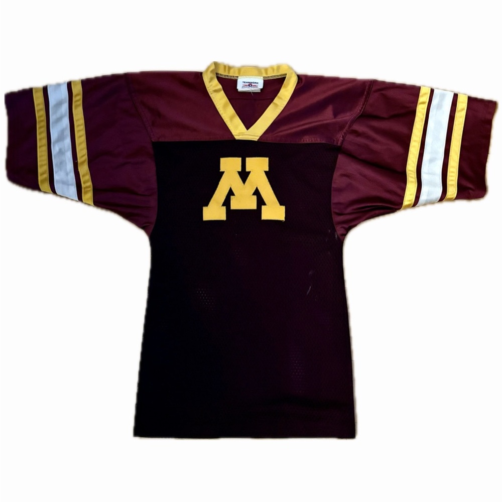 Teamwork Apparel vintage 90s maroon/gold football jersey S Made in USA